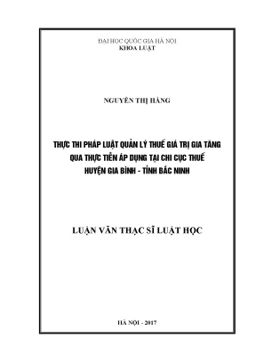 Thực Thi Pháp Luật Quản Lý Thuế Giá Trị Gia Tăng Tại Chi