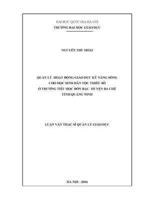 Quản lý giáo dục kỹ năng sống cho học sinh dân tộc thiểu