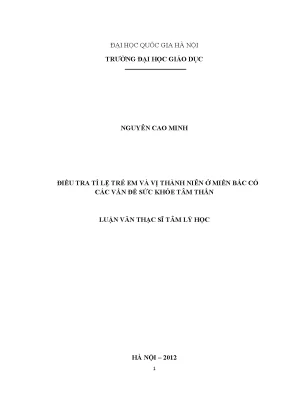 Tỉ lệ trẻ em và vị thành niên miền Bắc gặp vấn đề sức