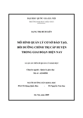 Mô Hình Quản Lý Đào Tạo Bồi Dưỡng Chính Trị Cấp Huyện