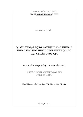 Quản Lý Xây Dựng Trường THPT Đạt Chuẩn Quốc Gia Tại