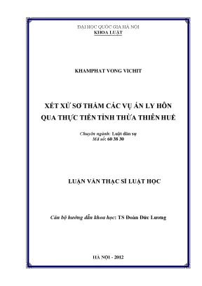 Nghiên cứu xét xử sơ thẩm vụ án ly hôn tại Thừa Thiên Huế