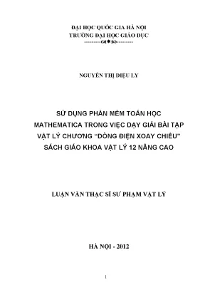 Ứng dụng phần mềm Mathematica trong dạy giải bài tập vật