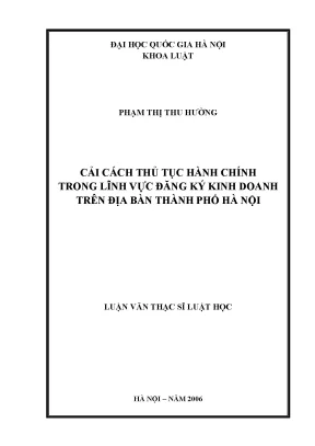 Cải Cách Thủ Tục Hành Chính Đăng Ký Kinh Doanh Tại Hà Nội