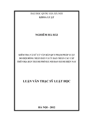Kiểm Tra và Xử Lý Văn Bản Quy Phạm Pháp Luật Tại Hà Nội