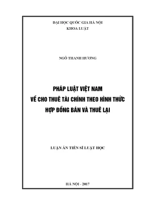 Nghiên cứu pháp luật Việt Nam về cho thuê tài chính qua