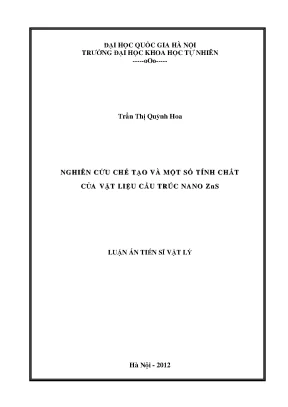 Nghiên cứu vật liệu nano ZnS: Tính chất và phương pháp