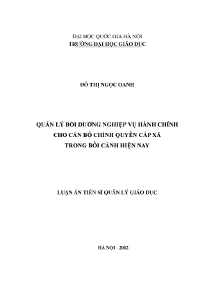Quản lý bồi dưỡng nghiệp vụ hành chính cho cán bộ chính
