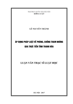 Nghiên cứu pháp luật phòng chống tham nhũng tại Thanh Hóa