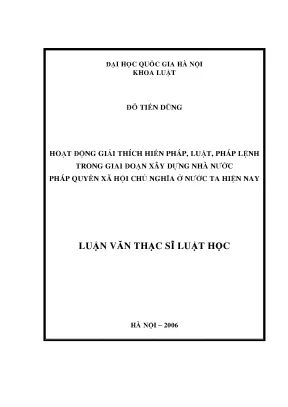 Hoạt động giải thích hiến pháp và pháp luật trong xây