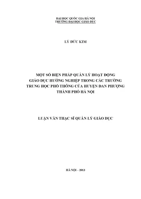 Quản lý giáo dục hướng nghiệp tại các trường THPT huyện