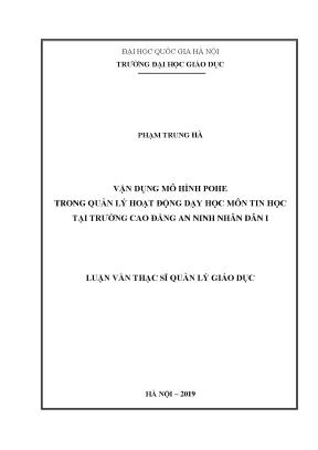 Vận Dụng Mô Hình POHE Trong Quản Lý Dạy Học Tin Học Tại
