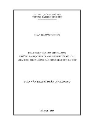 Phát Triển Văn Hóa Chất Lượng Tại Trường Đại Học Nha Trang