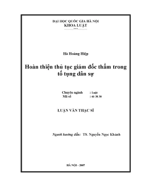 Hoàn thiện thủ tục giám đốc thẩm trong tố tụng dân sự