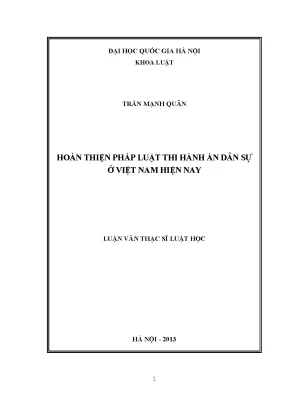 Hoàn thiện pháp luật thi hành án dân sự tại Việt Nam