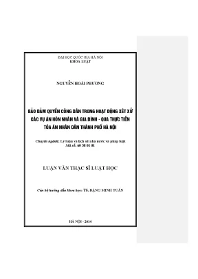 Bảo Đảm Quyền Công Dân Trong Xét Xử Vụ Án Hôn Nhân Và