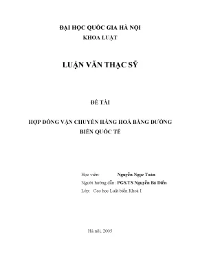 Hợp đồng vận chuyển hàng hóa bằng đường biển quốc tế: Lý