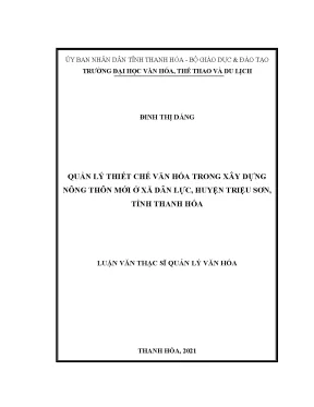 Quản lý thiết chế văn hóa trong xây dựng nông thôn mới