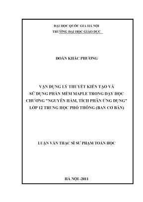 Ứng dụng phần mềm Maple trong dạy học nguyên hàm và tích