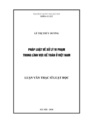 Xử Lý Vi Phạm Kế Toán Ở Việt Nam: Luận Văn Thạc Sĩ Về