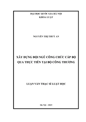 Xây Dựng Đội Ngũ Công Chức Cấp Bộ Tại Bộ Công Thương: