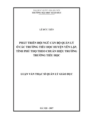 Phát Triển Đội Ngũ Cán Bộ Quản Lý Trường Tiểu Học Huyện