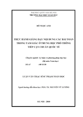 Giảng Dạy Toán Học Trong Tam Giác Ở Trung Học Phổ Thông: 