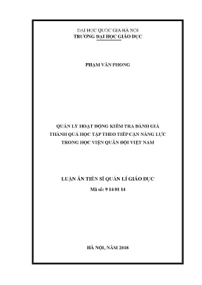 Quản lý kiểm tra đánh giá học tập theo tiếp cận năng lực
