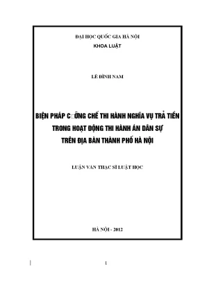 Biện Pháp Cưỡng Chế Thi Hành Nghĩa Vụ Trả Tiền Tại Hà Nội
