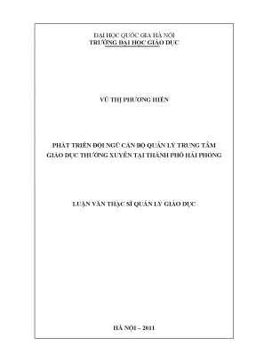 Phát Triển Đội Ngũ Cán Bộ Quản Lý Trung Tâm Giáo Dục