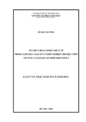 Tổ Chức Hoạt Động Thực Tế Trong Giáo Dục Đạo Đức Nghề