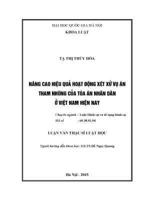 Nâng cao hiệu quả xét xử vụ án tham nhũng tại Việt Nam