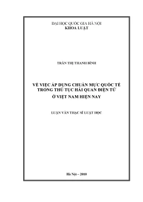 Áp Dụng Chuẩn Mực Quốc Tế Trong Thủ Tục Hải Quan Điện Tử