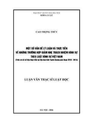 Giảm nhẹ trách nhiệm hình sự theo luật Việt Nam: Nghiên