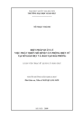 Biện Pháp Quản Lý Phát Triển Văn Phòng Điện Tử Tại Sở