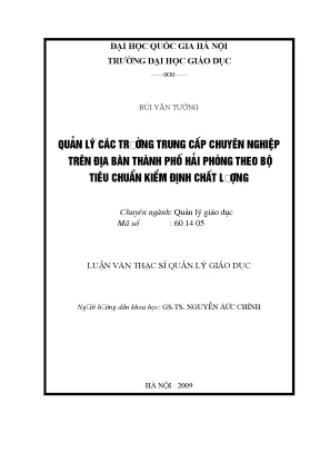 Quản lý chất lượng giáo dục tại các trường trung cấp