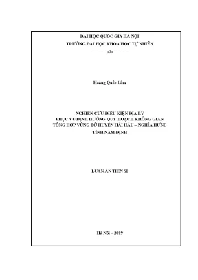Nghiên cứu quy hoạch không gian tổng hợp vùng bờ huyện