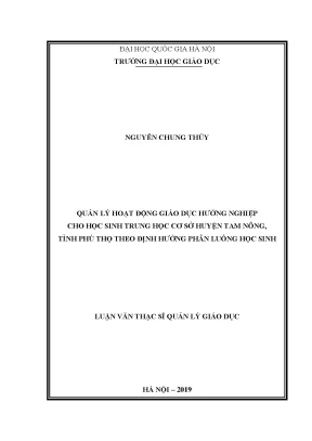 Quản lý giáo dục hướng nghiệp cho học sinh trung học cơ