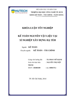 Kế Toán Nguyên Vật Liệu Tại Xí Nghiệp Xây Dựng Đạ Tẻh