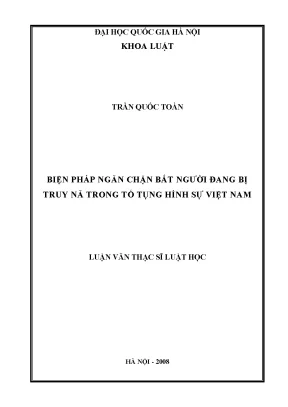 Biện Pháp Ngăn Chặn Bắt Người Truy Nã Trong Tố Tụng Hình