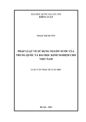 Bài học kinh nghiệm từ pháp luật sử dụng nguồn nước của 