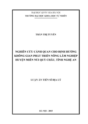 Nghiên cứu cảnh quan phát triển nông lâm nghiệp huyện 