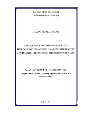 Nâng cao hứng thú học tập môn Hóa học qua dạy học phân