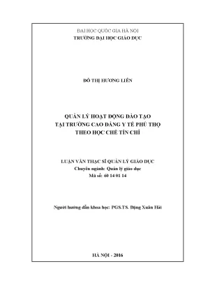 Quản Lý Đào Tạo Tín Chỉ Tại Trường Cao Đẳng Y Tế Phú Thọ