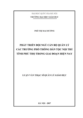 Phát Triển Đội Ngũ Cán Bộ Quản Lý Trường Phổ Thông Dân