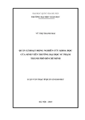 Quản lý Nghiên cứu Khoa học của Sinh viên tại Trường Đại