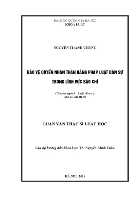 Bảo vệ quyền nhân thân trong báo chí bằng pháp luật dân sự