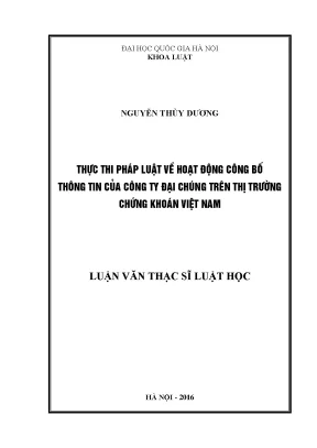 Thực thi pháp luật về công bố thông tin của công ty đại