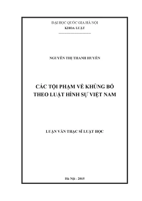 Tội Phạm Khủng Bố Theo Luật Hình Sự Việt Nam: Phân Tích