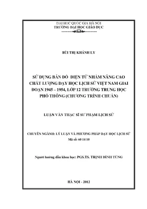 Nâng cao chất lượng dạy học lịch sử lớp 12 bằng bản đồ